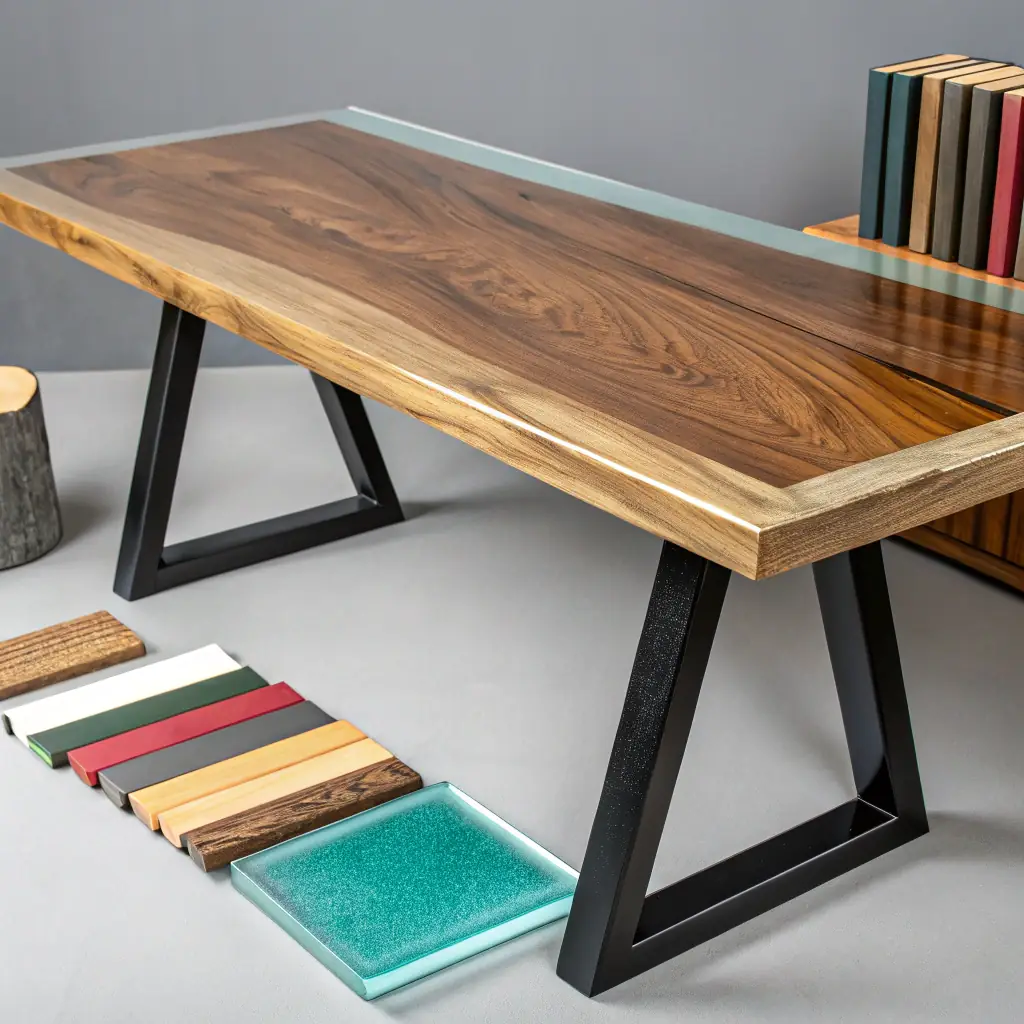 Custom Shape Epoxy Table